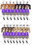 Backpack Character - Girl Purple Uniform