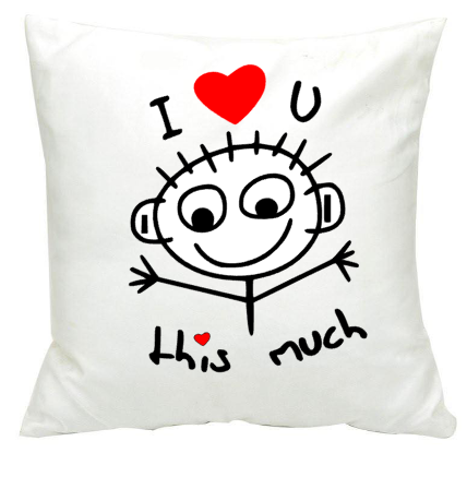 I love you this much cushion
