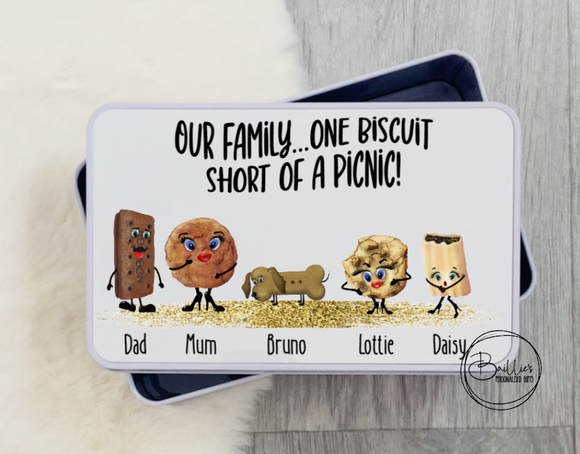 Biscuit Tin - Our family, one biscuit short of a picnic
